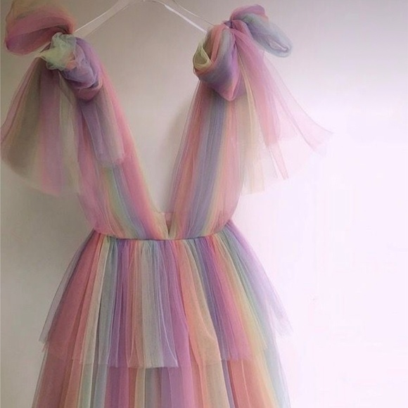 Lirika Matoshi Dresses & Skirts - Lirika Matoshi rainbow tulle dress XS altered